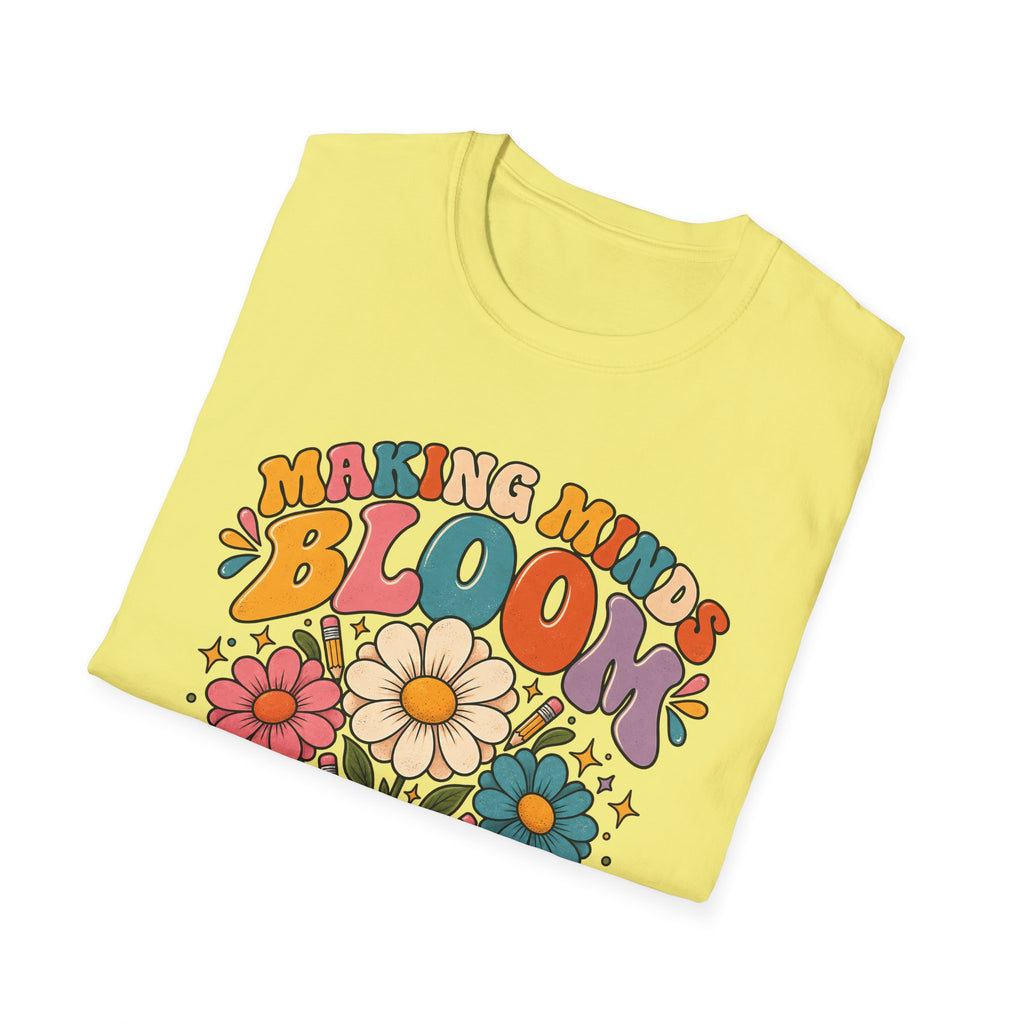 Making Minds Bloom T-Shirt — Teacher Appreciation Floral Book Design
