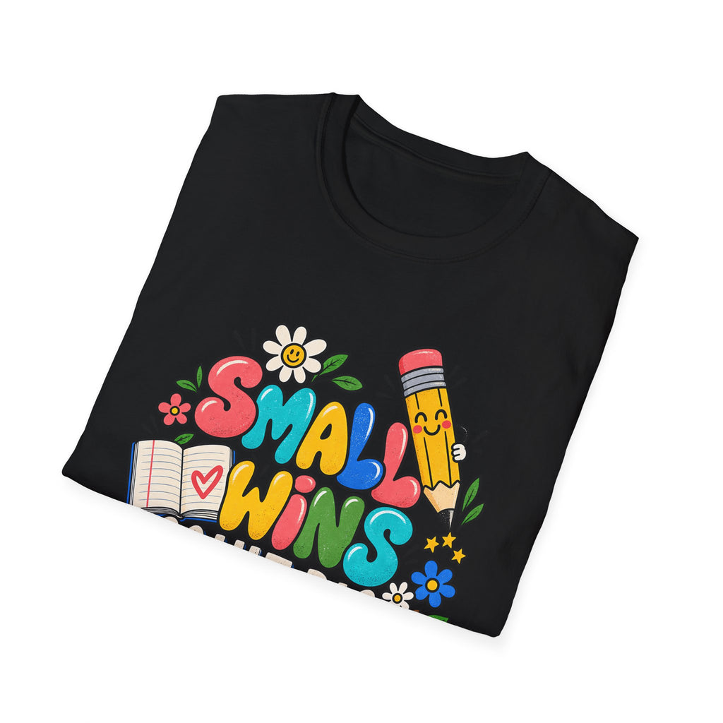 Teacher Inspirational T-Shirt — "Small Wins Count Big" Cute School Motivation Tee