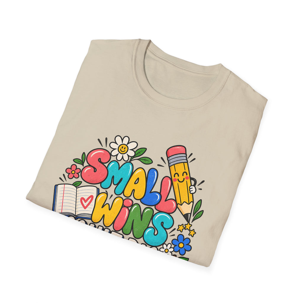 Teacher Inspirational T-Shirt — "Small Wins Count Big" Cute School Motivation Tee