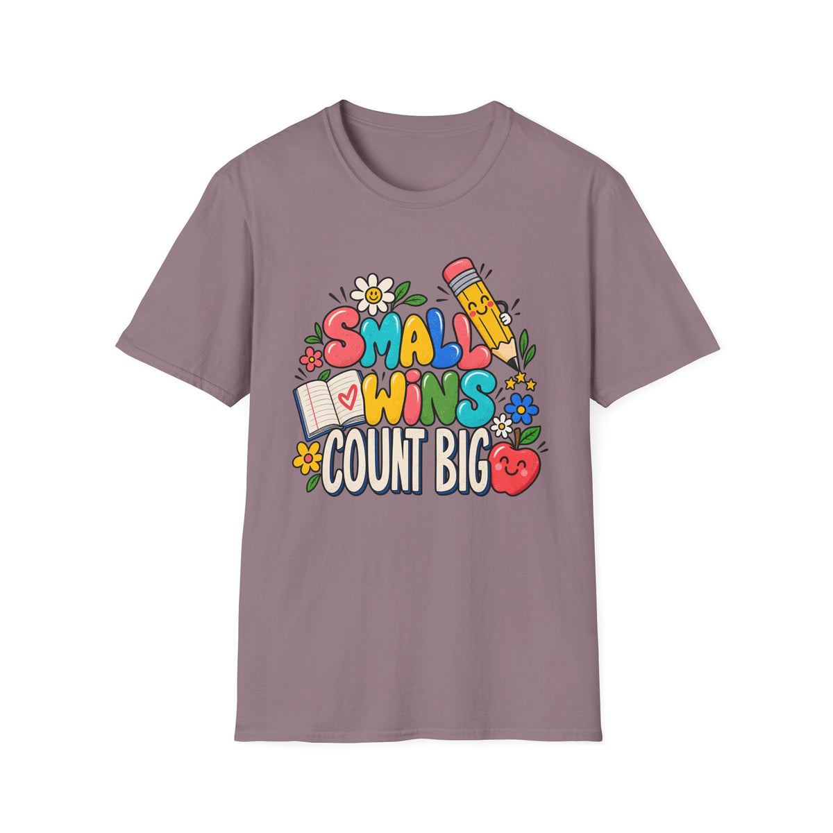 Teacher Inspirational T-Shirt — "Small Wins Count Big" Cute School Motivation Tee