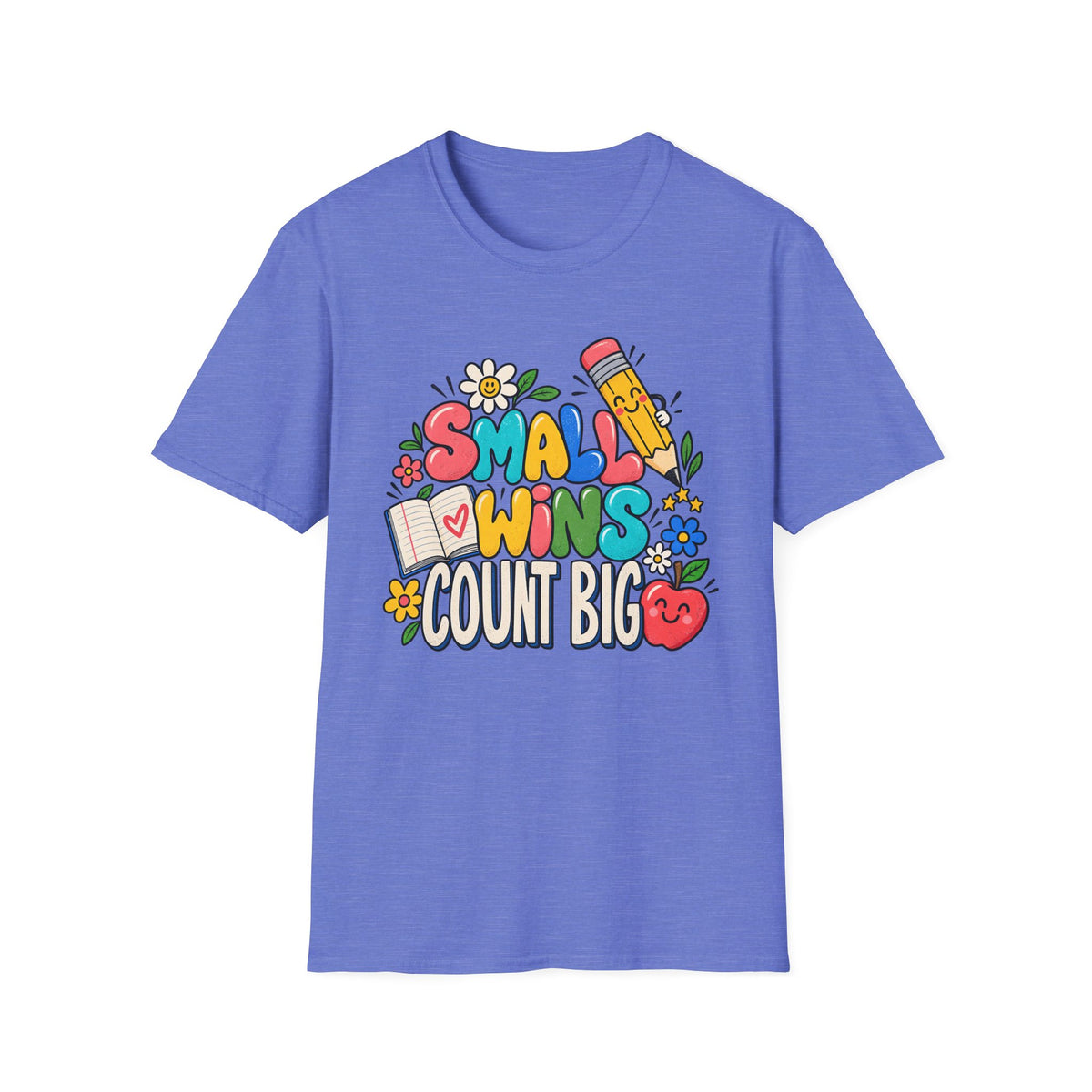 Teacher Inspirational T-Shirt — "Small Wins Count Big" Cute School Motivation Tee