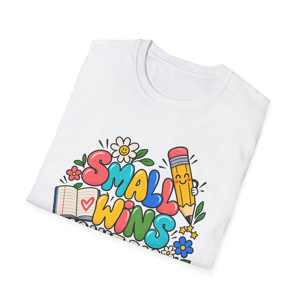 Teacher Inspirational T-Shirt — "Small Wins Count Big" Cute School Motivation Tee