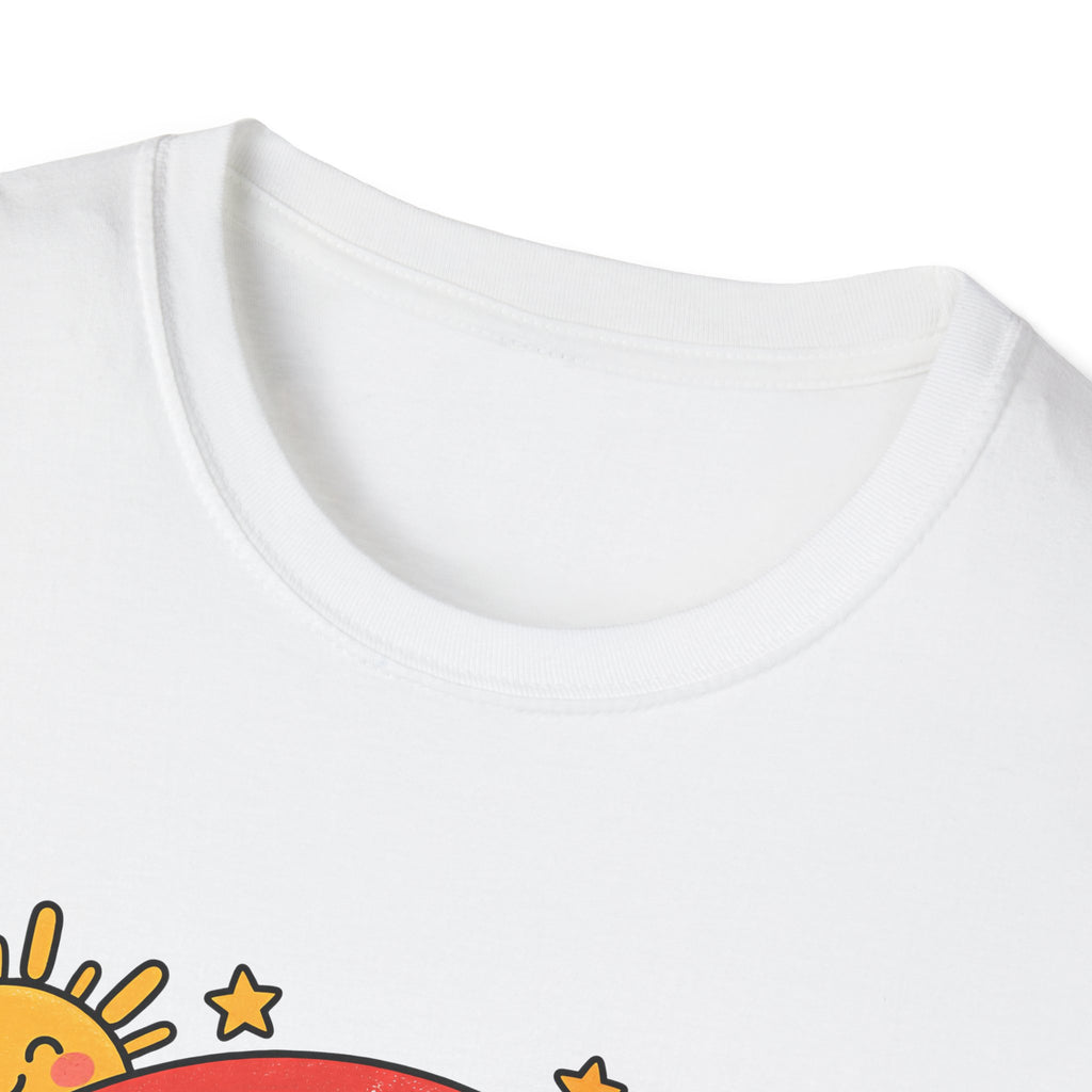 T-Shirt — "Today We Try Again" Retro Rainbow Positive Tee