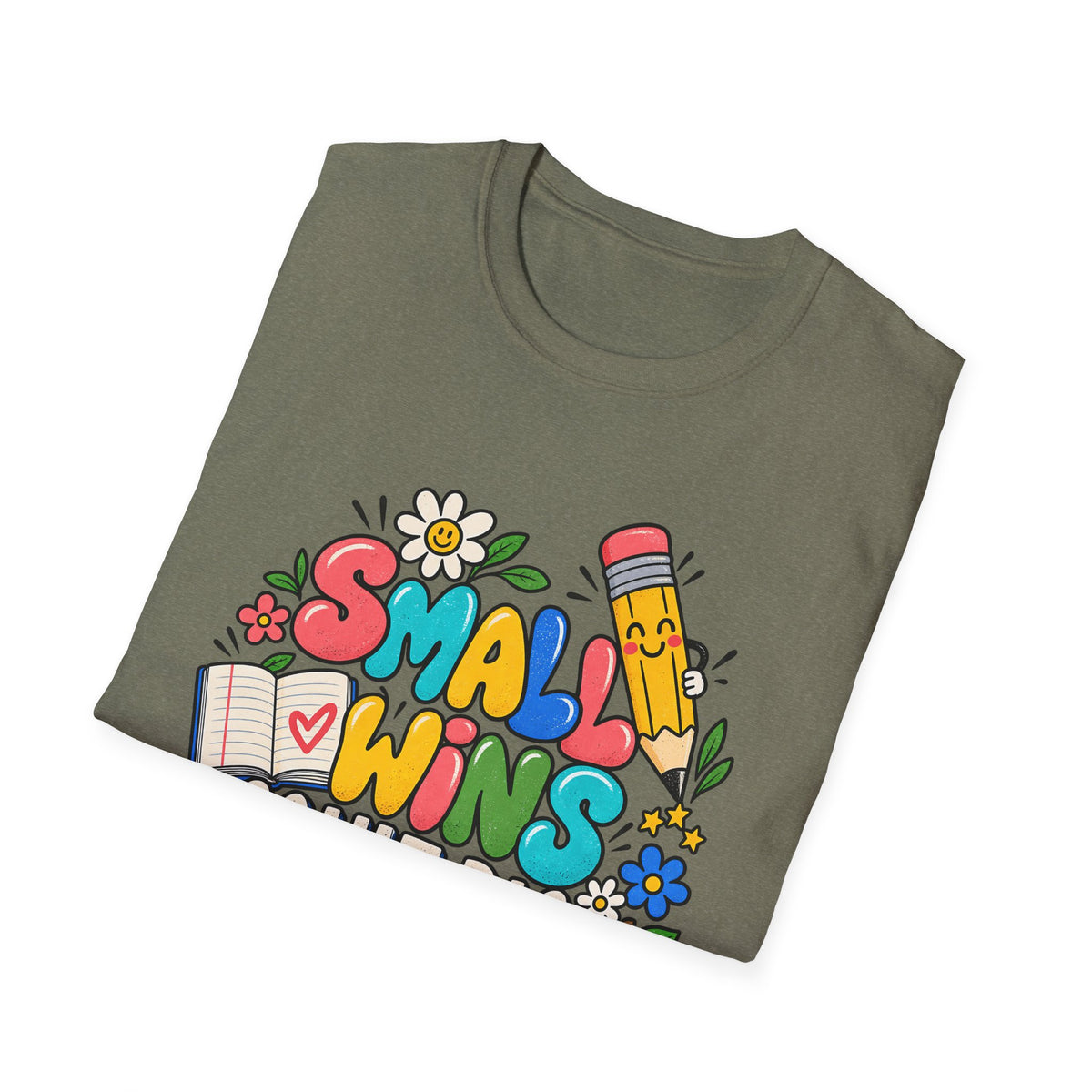 Teacher Inspirational T-Shirt — "Small Wins Count Big" Cute School Motivation Tee