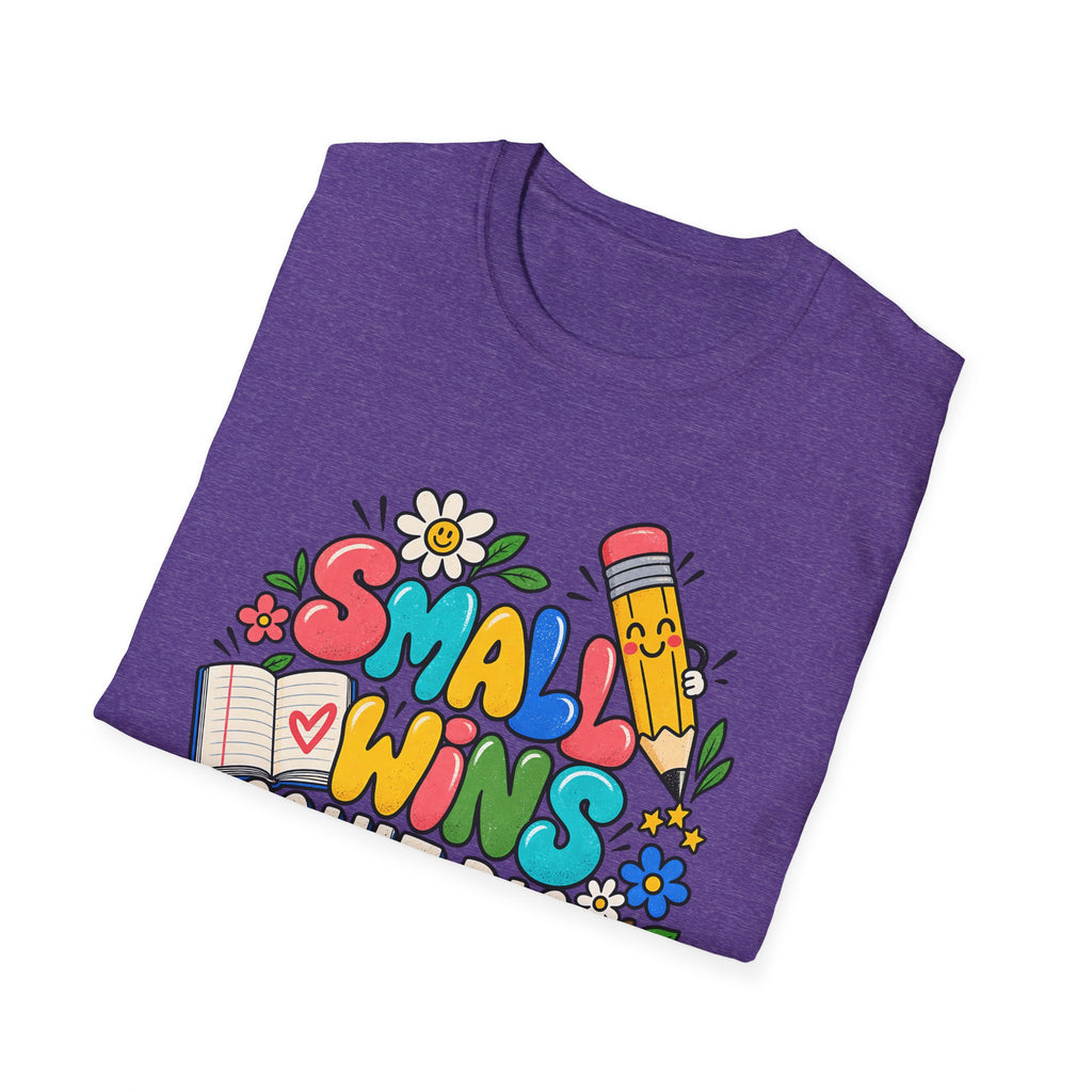 Teacher Inspirational T-Shirt — "Small Wins Count Big" Cute School Motivation Tee
