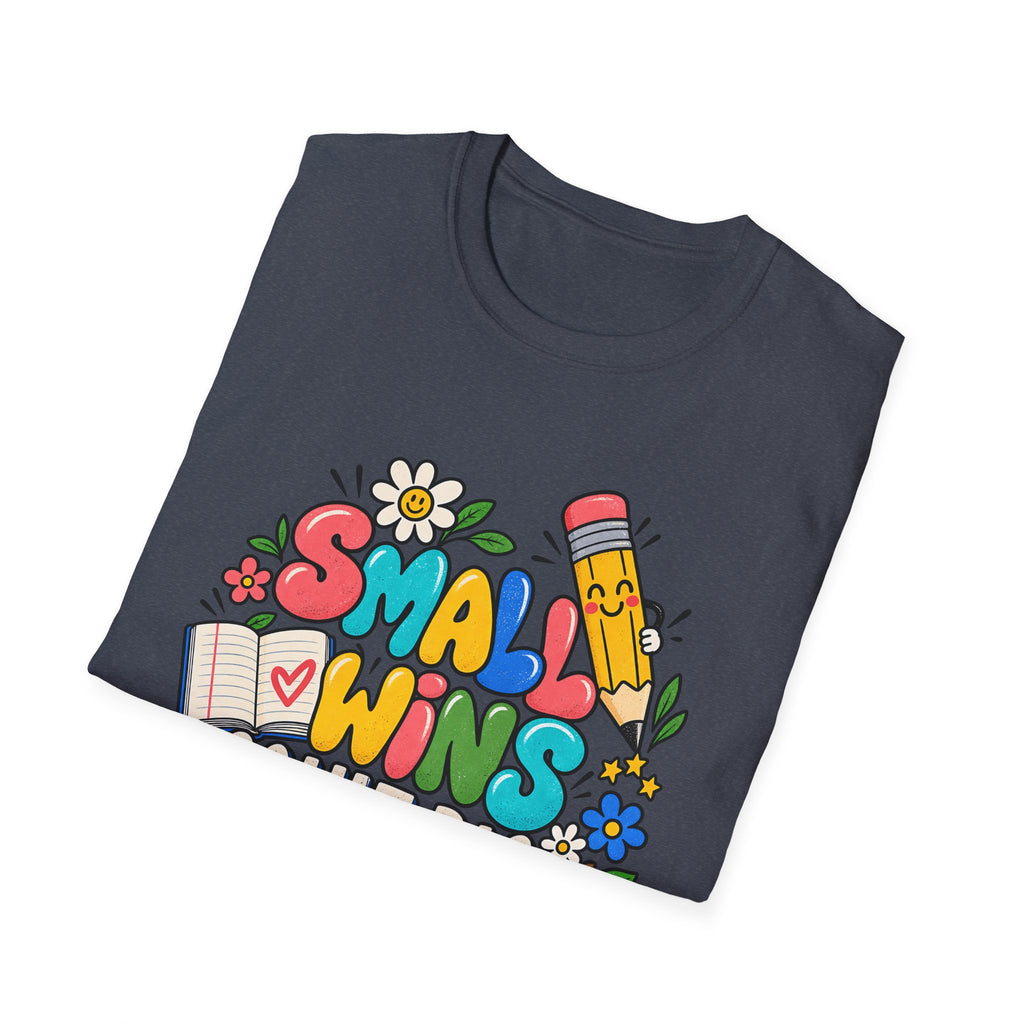 Teacher Inspirational T-Shirt — "Small Wins Count Big" Cute School Motivation Tee