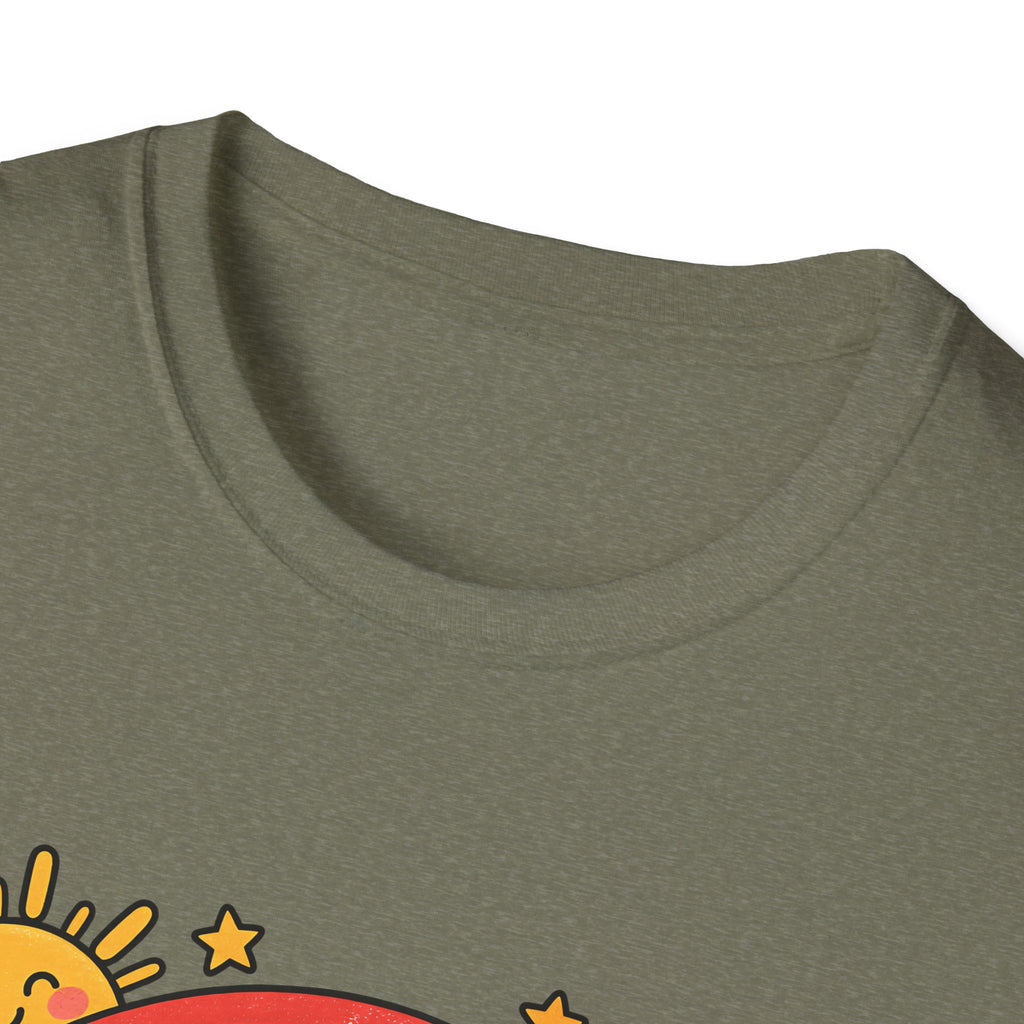 T-Shirt — "Today We Try Again" Retro Rainbow Positive Tee
