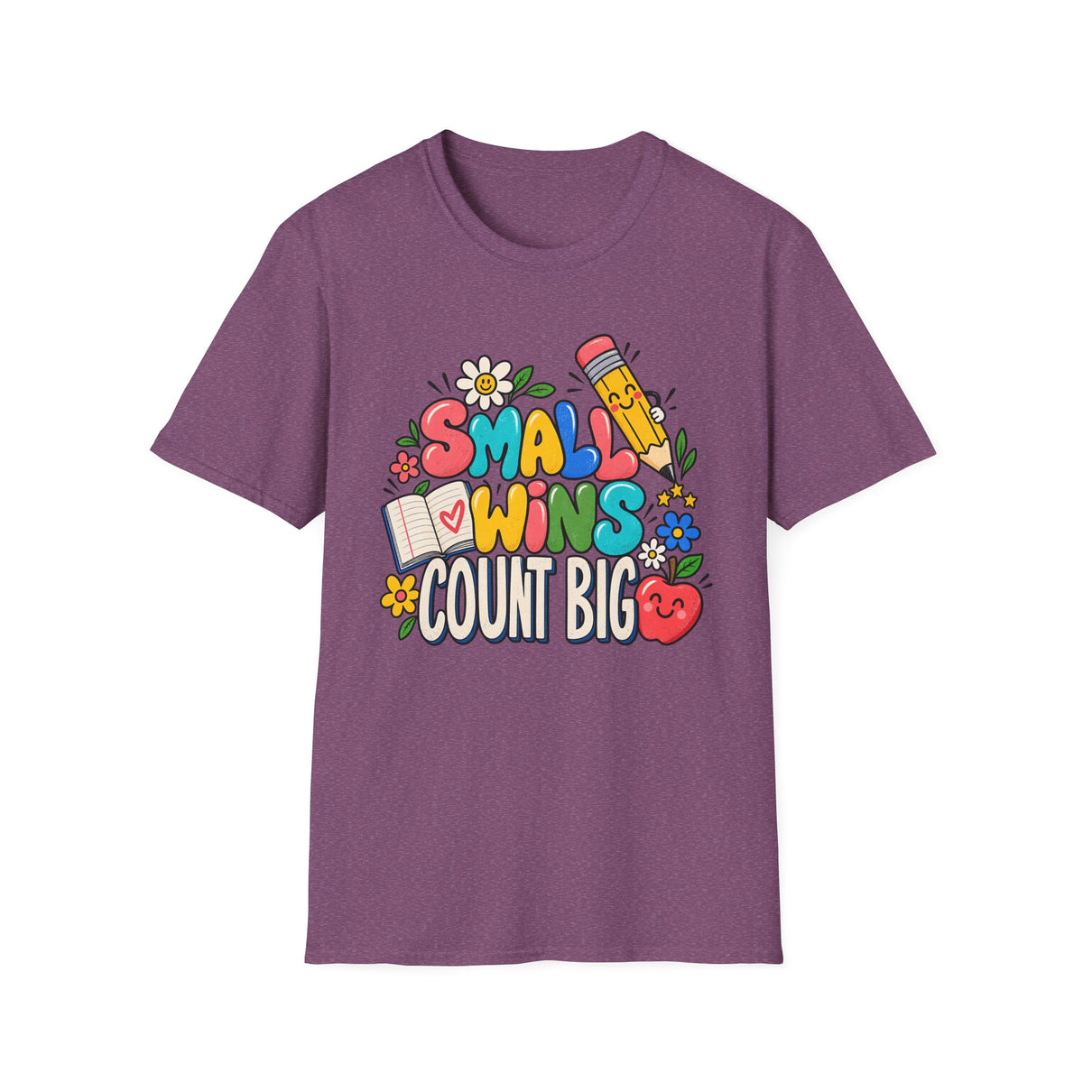 Teacher Inspirational T-Shirt — "Small Wins Count Big" Cute School Motivation Tee