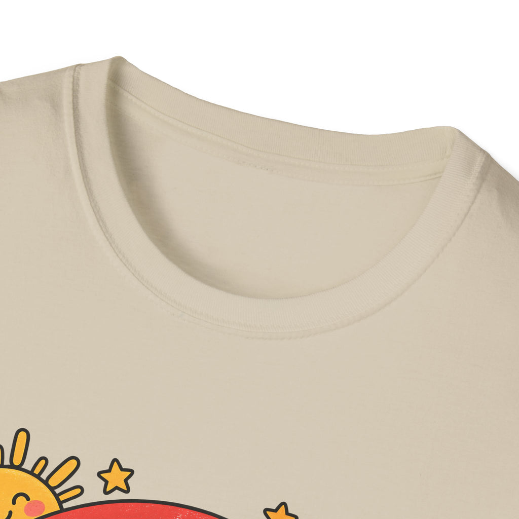 T-Shirt — "Today We Try Again" Retro Rainbow Positive Tee