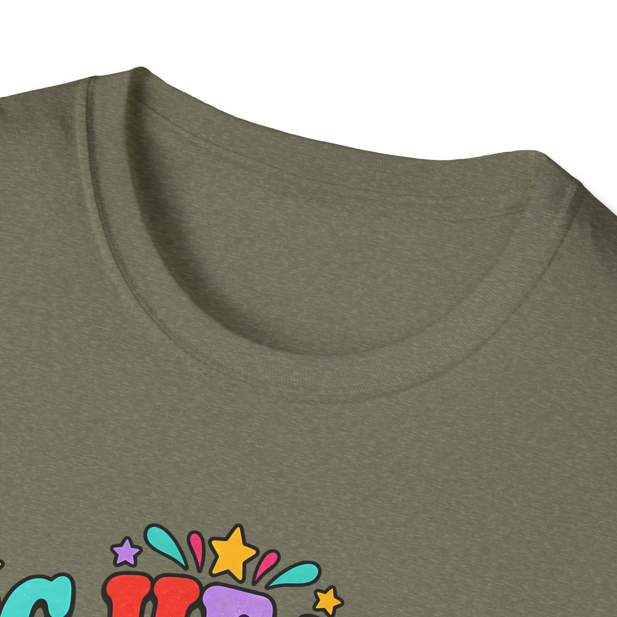 Teacher T‑Shirt — "Big Hearts Teach Here" Colorful Retro Heart & Flowers