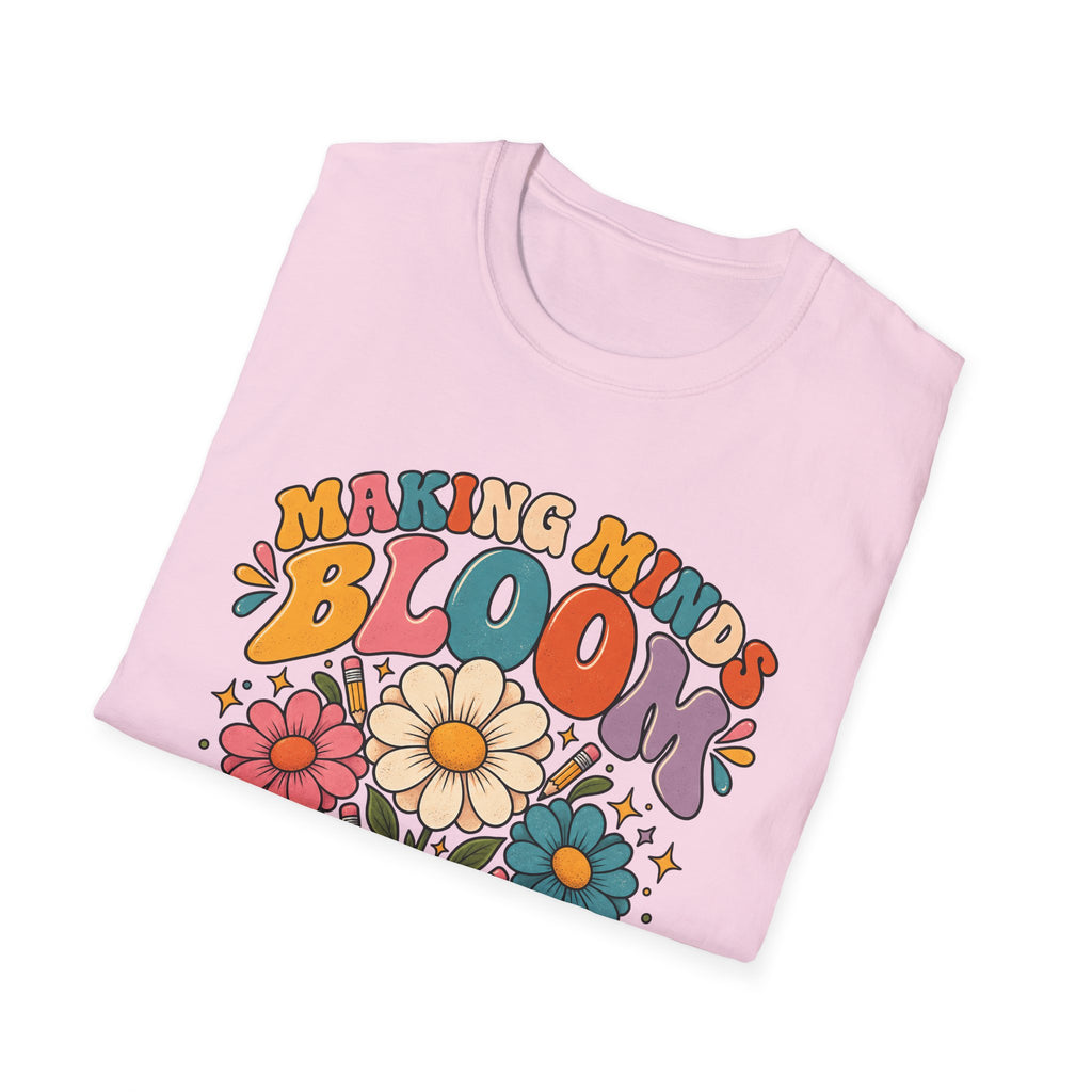 Making Minds Bloom T-Shirt — Teacher Appreciation Floral Book Design