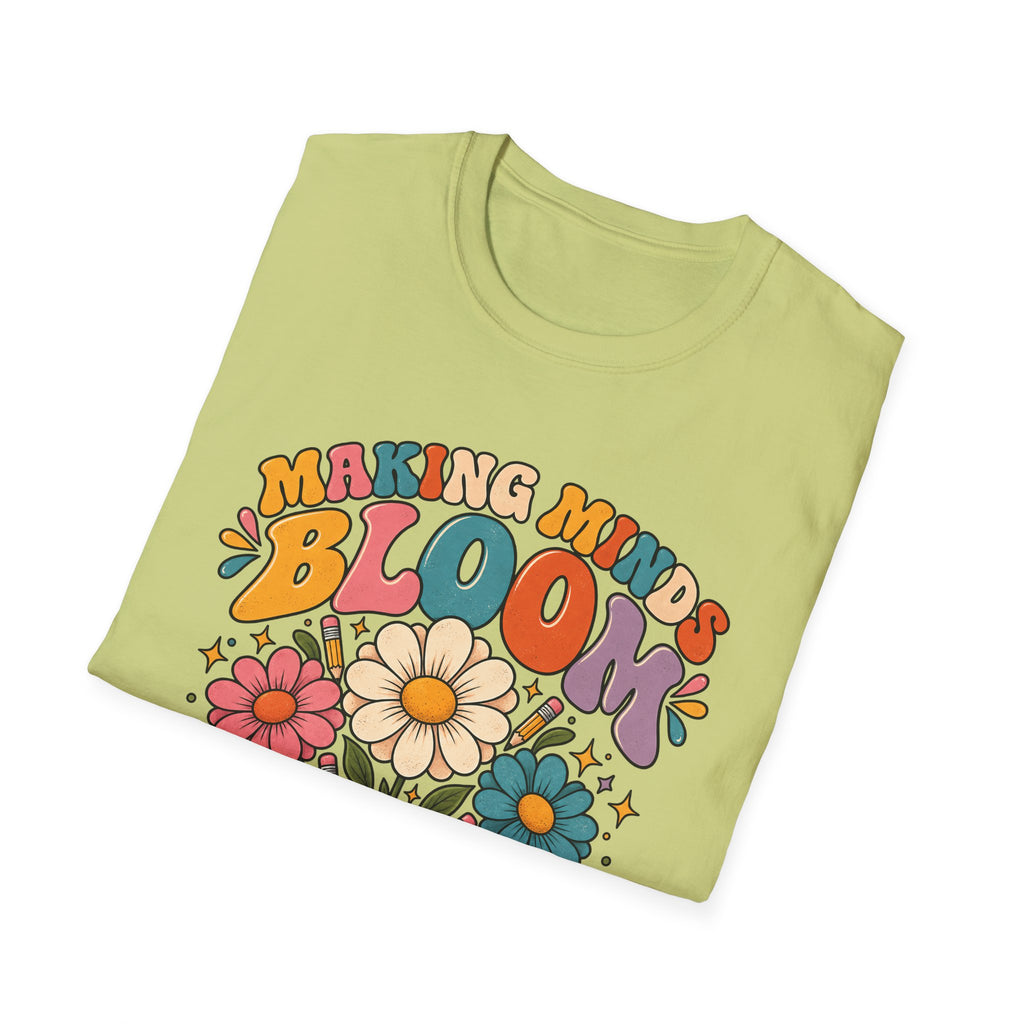 Making Minds Bloom T-Shirt — Teacher Appreciation Floral Book Design