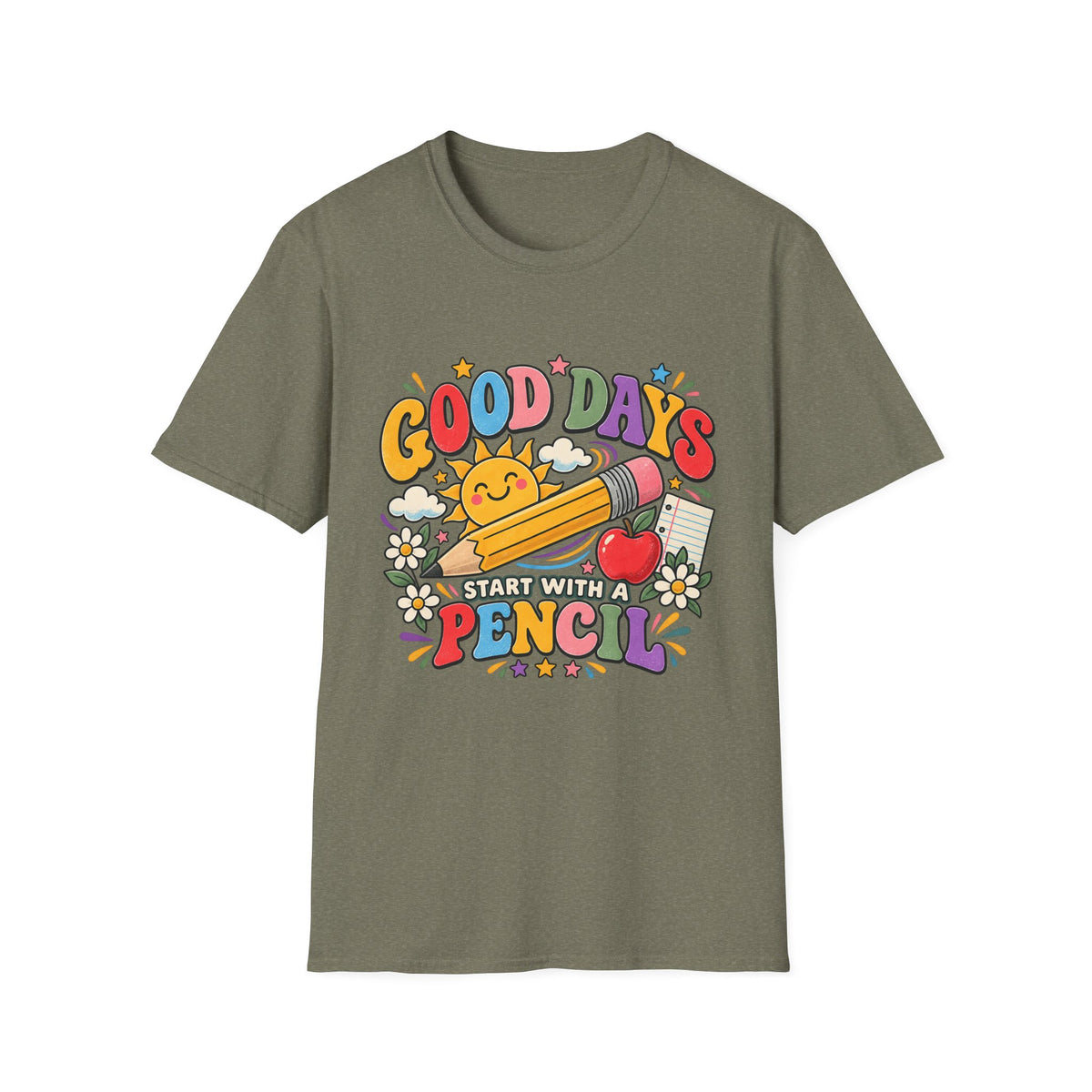 Good Days Start With a Pencil T-Shirt — Cute School Teacher Back-to-School Tee