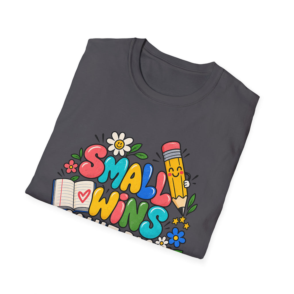 Teacher Inspirational T-Shirt — "Small Wins Count Big" Cute School Motivation Tee