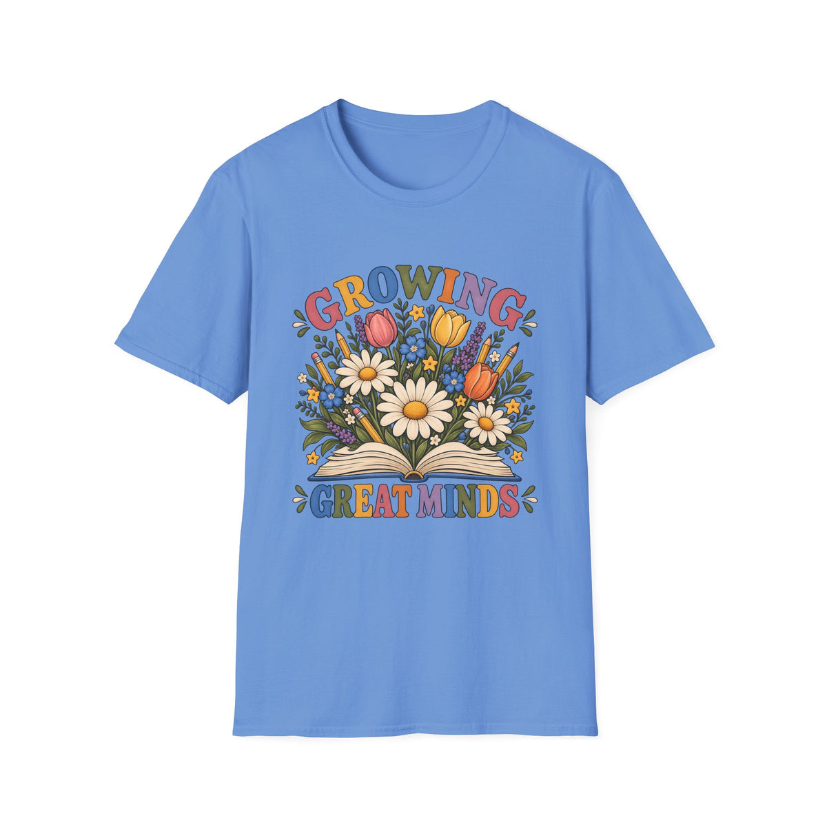 Growing Great Minds T-Shirt — Floral Teacher / Educator Appreciation Tee