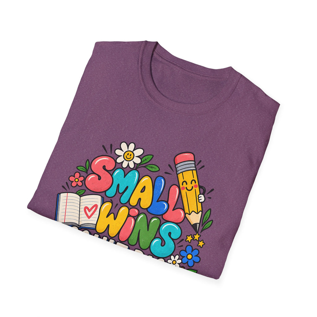 Teacher Inspirational T-Shirt — "Small Wins Count Big" Cute School Motivation Tee