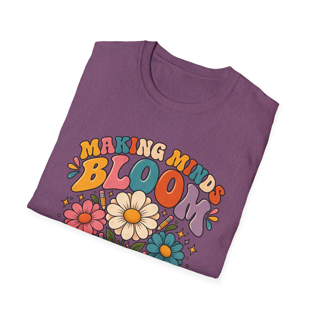 Making Minds Bloom T-Shirt — Teacher Appreciation Floral Book Design