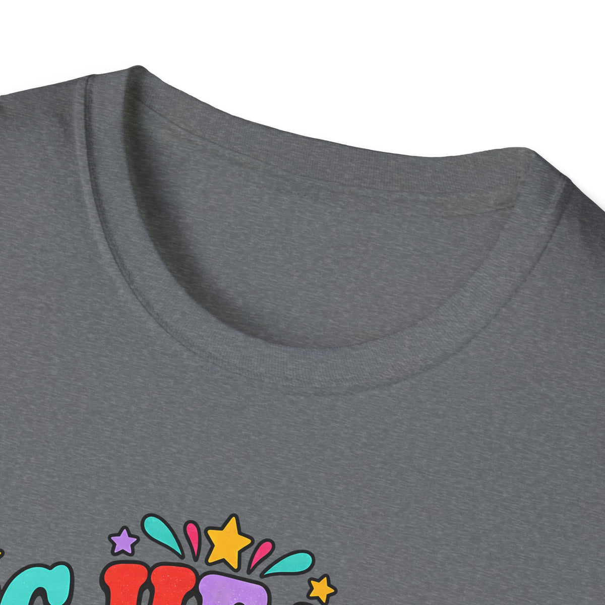 Teacher T‑Shirt — "Big Hearts Teach Here" Colorful Retro Heart & Flowers