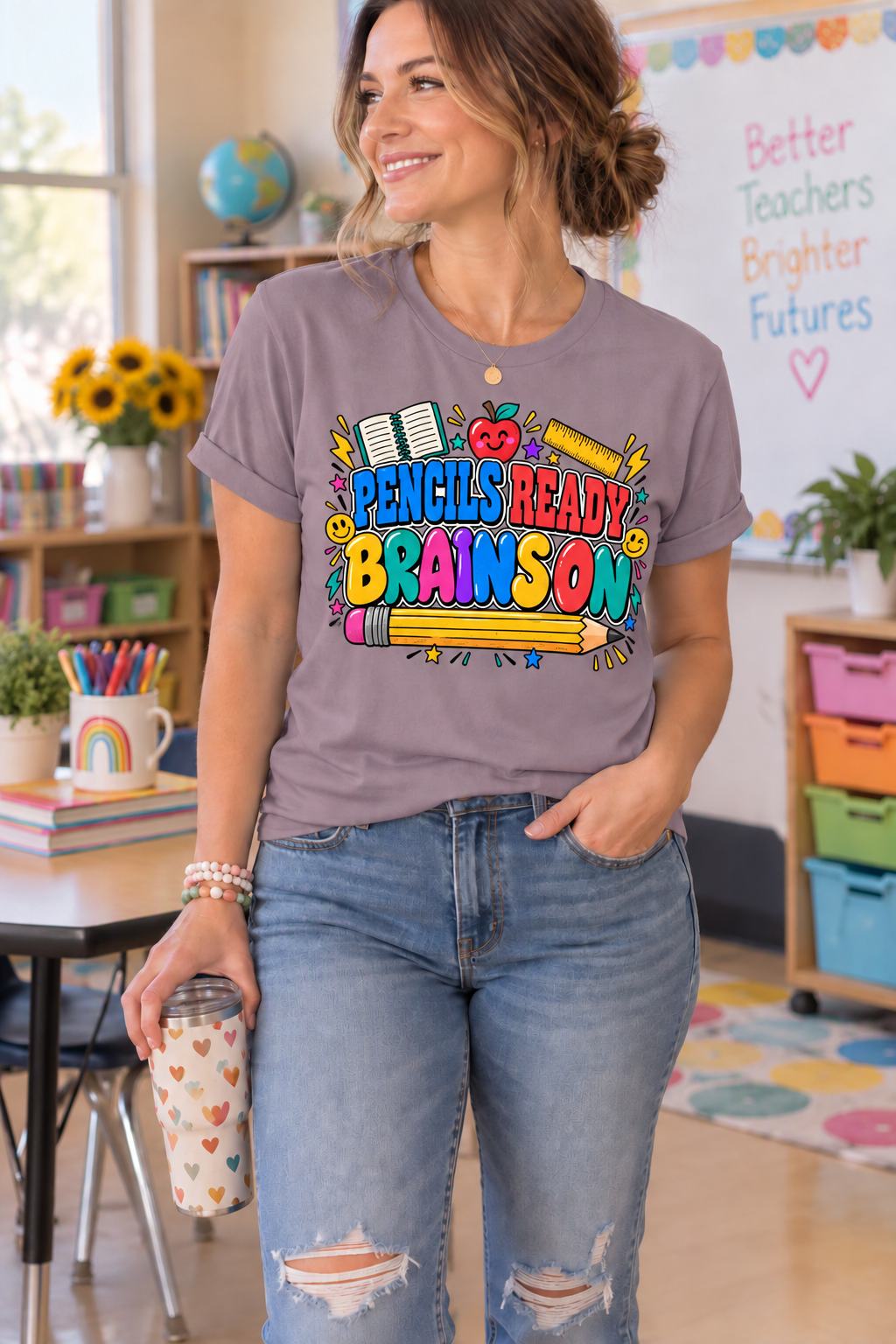 Pencils Ready Brainson Teacher Back-to-School T-Shirt